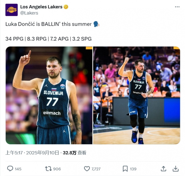 在线下注-湖人官推终晒东契奇！湖密疯狂阴阳：顶不住压力发了？可悲的球队