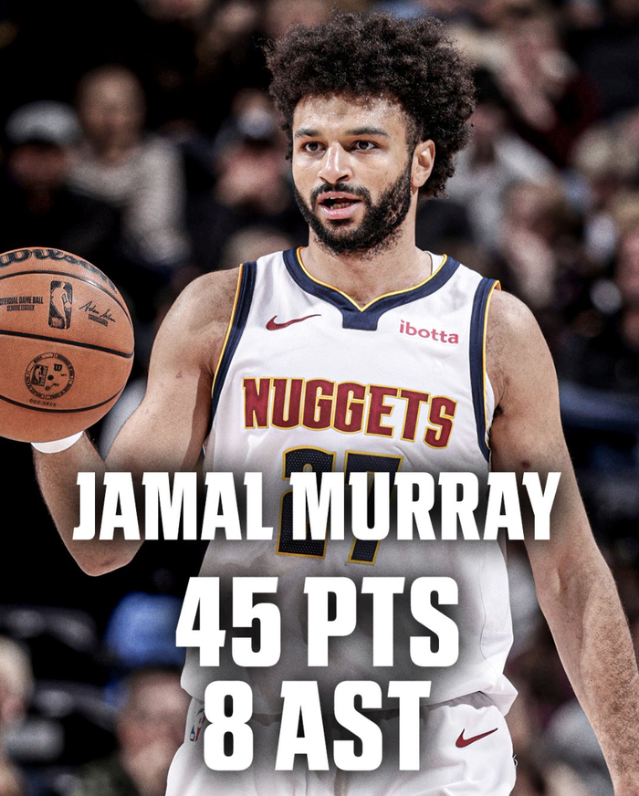 在线下注-穆雷狂轰45分连刷四纪录！近三战109分势头猛烈 阿德尔曼：他扛起球队|掘金|约基奇|贾马尔-穆雷|NBA常规赛|丹佛掘金队_新浪体育_新浪新闻